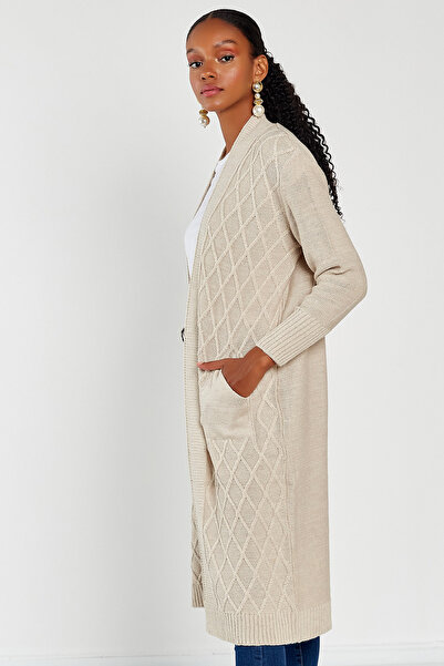 Hopoi Women's Baklava Pattern Midi Cardigan