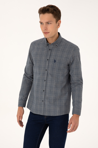 U.S. Polo Assn. Men's Light Navy Blue Long Sleeve Shirt 50308555-Vr059