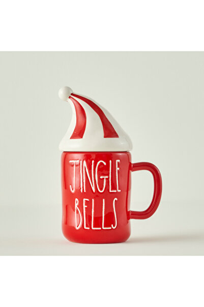 Bella Maison Merry Christmas Ceramic Mug with Lid Red (750 Cc)