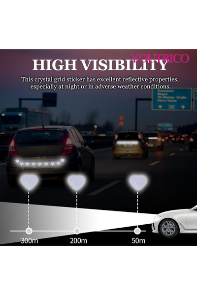 Youtrico Heart-shaped reflective stickers, high visibility, personalized stickers