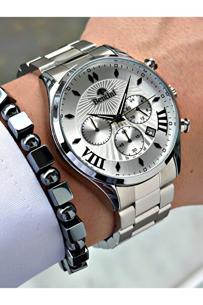 Bentini Men's Wrist Watch – Functional, Steel Band, Waterproof, 2-Year Warranty