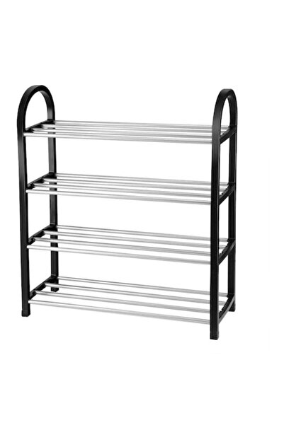 DDE Hungary Suport pentru pantofi cu 4 rafturi, ușor și stabil, design modern, 58 x 51 x 19 cm, Negru