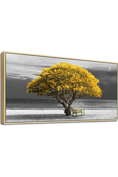 Today Idea لوحة فنية جدارية مؤطرة من القماش - 20×40 بوصة (50×100 سم) مناظر طب...