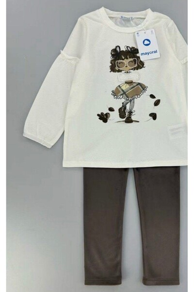 MAYORAL Velvet blouse and tights set