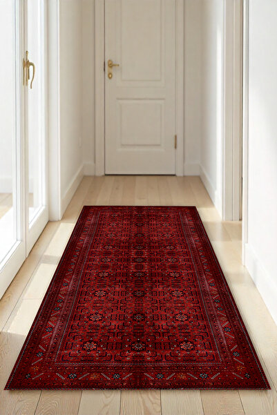 HalıOnline Dijital Baskılı Yıkanabilir Kaymaz Tabanlı Dekoratif Yolluk Halı