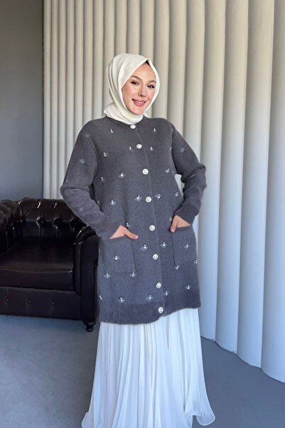 Thebomb Ahu Buttoned Cardigan with Pearls