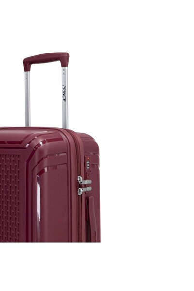 Prince Travelling Prince Pro High-Grade PP 8-Wheel Cavaro XL 3-Pc Luggage Set (21”+25”+29”) – Maroon, Durable Build