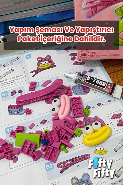 Vagonlife 4-Piece Hair Clip Set, Assemble First, Then Attach (2 Packs of 4 Pieces Will Be Sent) Building Block Clip Set Ff