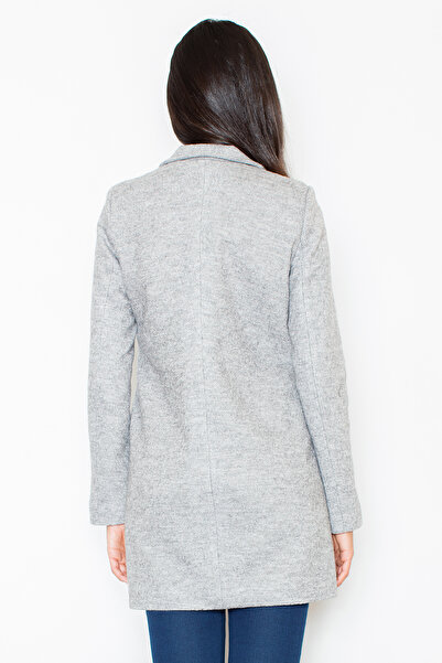 Figl Women's coat with zipper - women's coat with gray wool M405 size S