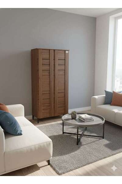 Generic Wooden shoe Cabinet 2 door, colour Netural. Size 170cm*80cm