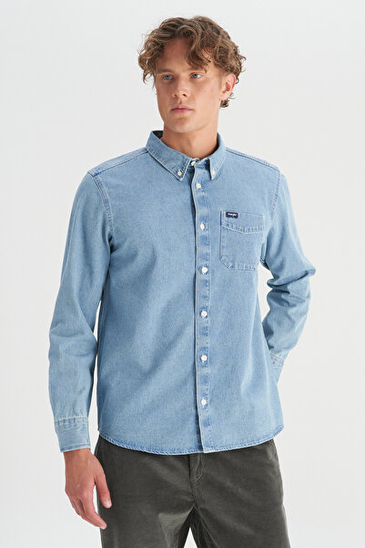 WRANGLER %100 Pamuk Regular Fit Tek Cepli Klasik Yaka Gömlek