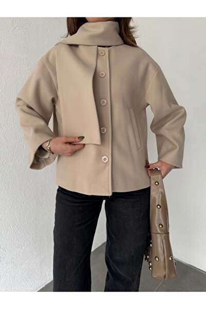 Lila Moda Women's Wool Scarf Cashmere Coat