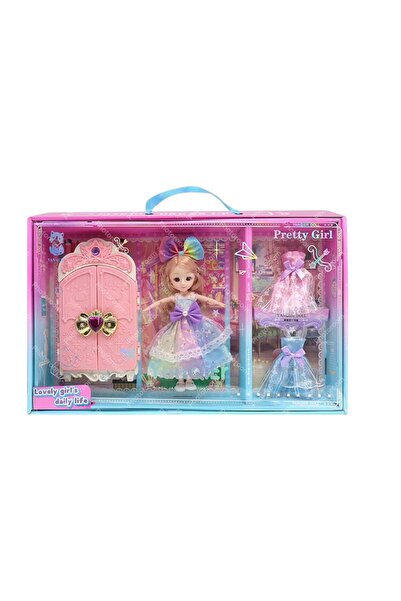 Toysea Pretty Girl Fashion Doll Set with Wardrobe & Accessories, Dress-Up Beauty Doll Playset