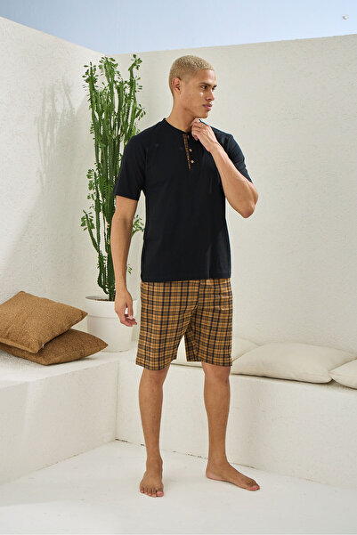 KLY New Season Men's Crew Neck Luxury Design Shorts Pajama Set