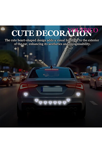Youtrico Heart-shaped reflective stickers, high visibility, personalized stickers