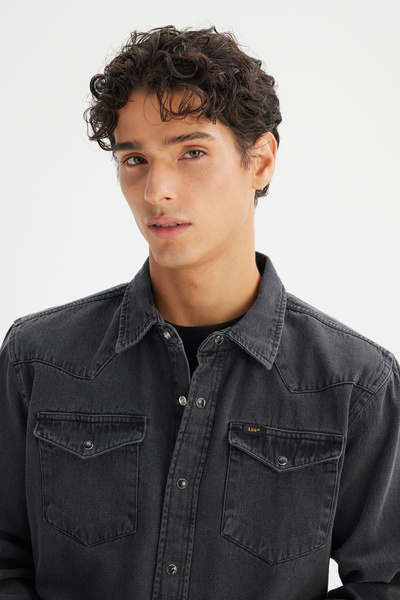 Lee %100 Pamuk Regular Fit Normal Kesim Klasik Yaka Cepli Denim Gömlek