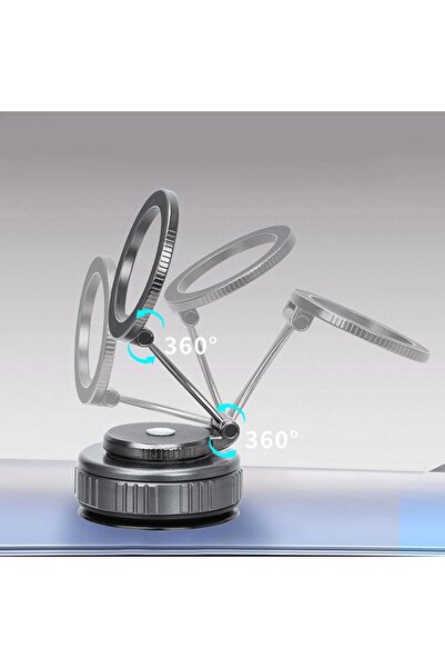 AutoFamily Magnetic Car Phone Holder | 360° Adjustable Dashboard Mount with Strong Lock Base & Sleek Design (A