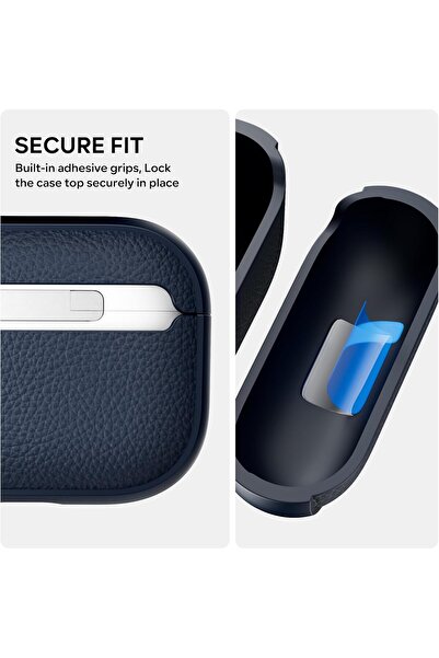 Yelajoy For AirPods Pro 3 Case 2025,Tree Texture Soft TPU Airpods Case,with Hand Strap Cleaner Pen,Navy Blue