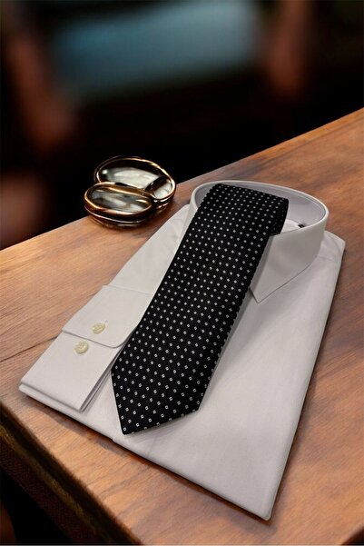 Sarar Microfiber Textured 8 cm Black Tie