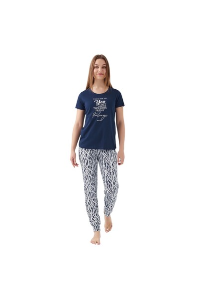 Pierre Cardin Σετ γυναικεία κοντομάνικη πιτζάμες Friday Feelings Navy Blue