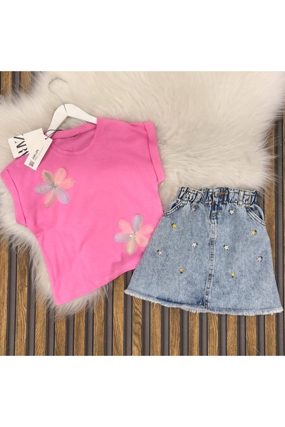 Baby Kız çocuk kot etekli takım