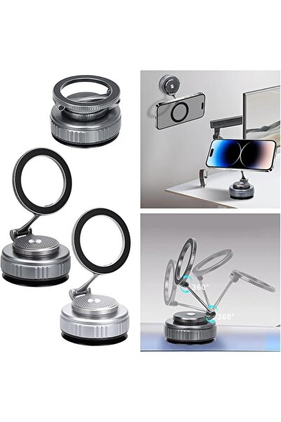 AutoFamily Magnetic Car Phone Holder | 360° Adjustable Dashboard Mount with Strong Lock Base & Sleek Design (A