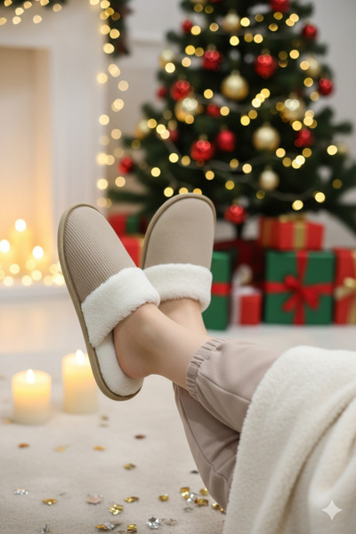 Deniz Terlik Women's Plush Warm Soft Indoor Slippers | Slippers |