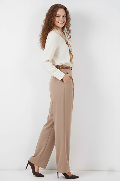 benguen Belted Hijab Pants 6696 Beige