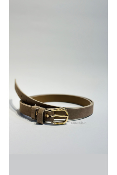 ERDESIGNN Kadın bej süt kemer, ithal süet kemer pantolon kemeri elbise kemeri...