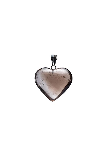 Mood Necklaces Smoky quartz pendant, heart-shaped - ± 2-3cm