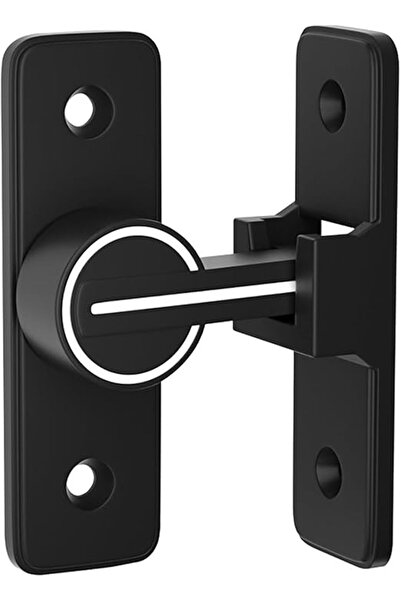 Arabest 90° Degree Heavy-Duty Barn Door Lock Hardware, Zinc Alloy Flip Latch Safety Bolt Matte Black Finis