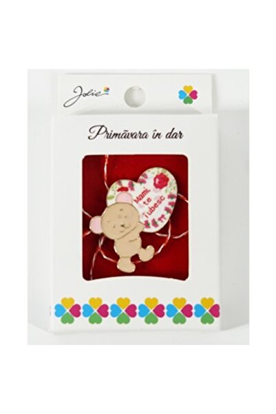 Flippy Martisor Small Brooch in Box, Brooch Size 2.5-3 cm, Metal Material, Bear Pattern