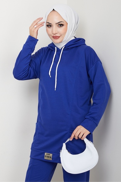 Bestenur Double Pocket Hooded Double Suit 1663 - Indigo