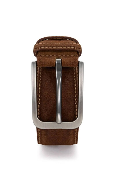 Hemington Koyu Kahverengi El Yapımı Süet Kemer