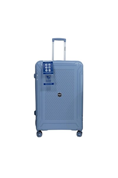 Prince Travelling Prince Pro High-Grade PP 8-Wheel Cavaro XL 3-Pc Luggage Set (21”+25”+29”) – Grey Blue, Durable