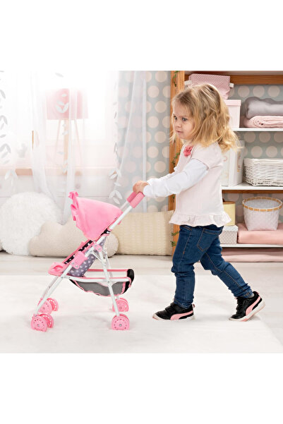 Bayer Complete playset for dolls Buggy hearts with swing, foldable stroller with hood, bag