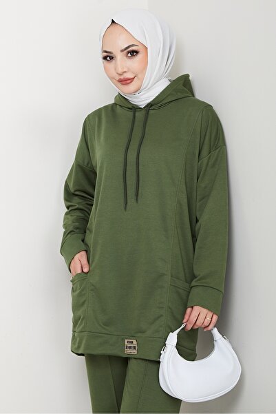 Bestenur Double Pocket Hooded Double Suit 1663 - Green