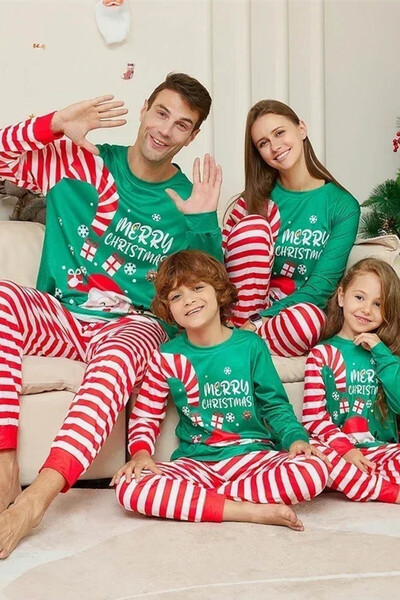 Welike Children's pajamas with Christmas motifs CandyCane