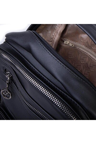 Nas Bag Women's Multi-Compartment Large Size Backpack Black