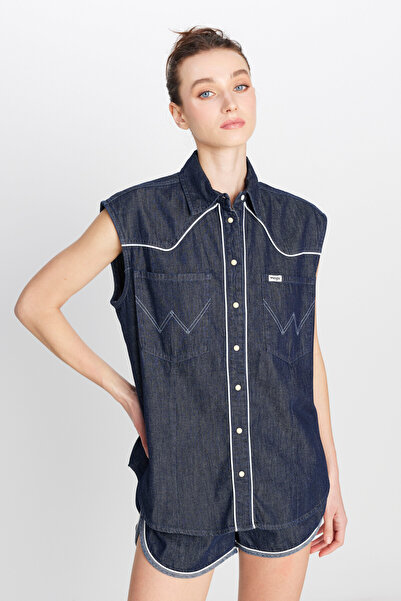 WRANGLER %100 Pamuk Loose Fit Rahat Kesim Cepli Denim Kot Gömlek