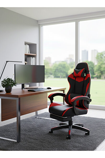 AGD high-back gaming chair, adjustable computer chair with ergonomic lumbar support, headrest