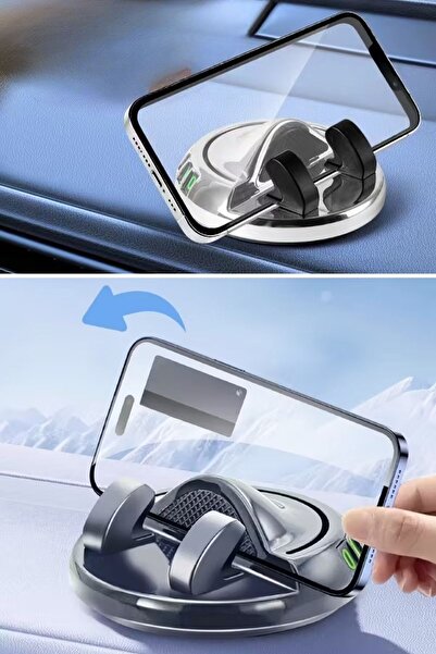 Buffer ® Numaratörlü Güçlü Yapışkanlı 360 Derece Dönebilen Su Geçirmez Araç İçi Telefon Tutucu Plasti