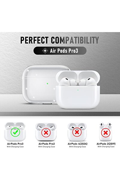 Yelajoy for AirPods Pro 3 Case with Cleaner Kit,Cute Soft Silicone Cover with Keychain for Airpod Pro(2025