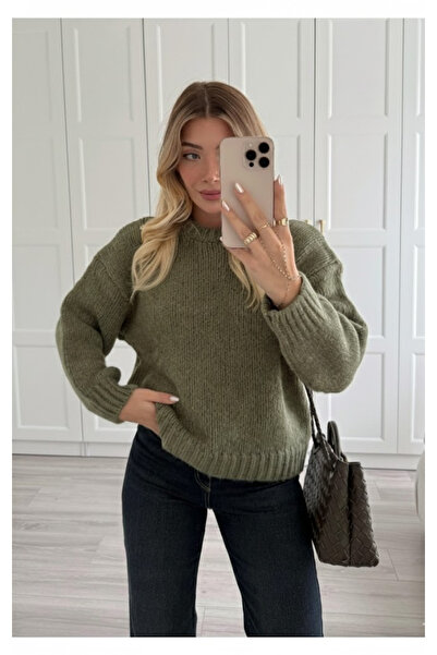 My Blog Hellgrüner Langarm-Pullover mit dickerem Stoff - 251091