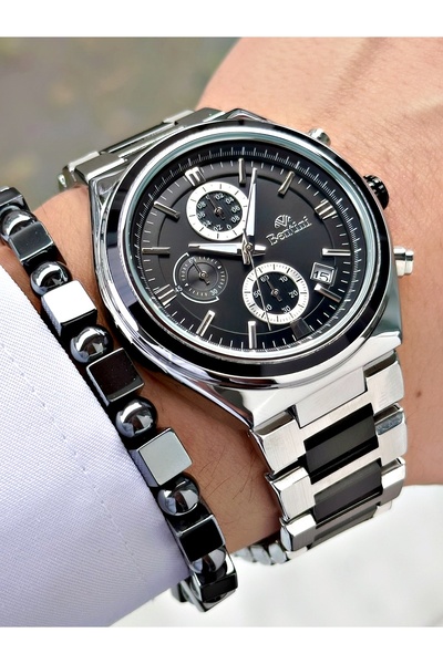 Bentini Men's Wrist Watch – Functional, Steel Band, Waterproof, 2-Year Warranty