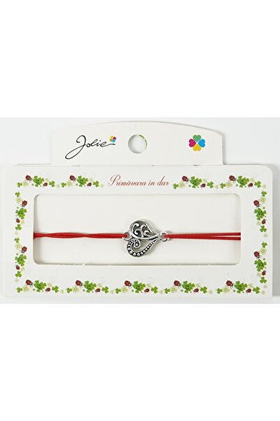 JOLIE 10 pcs Martisor Bracelet with 2 Elastic Knots, heart pattern, 135177