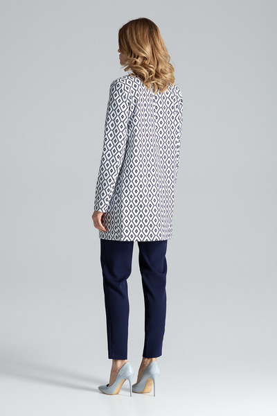 Figl Elegant women's coat with black and white pattern for autumn and winter M551 size L