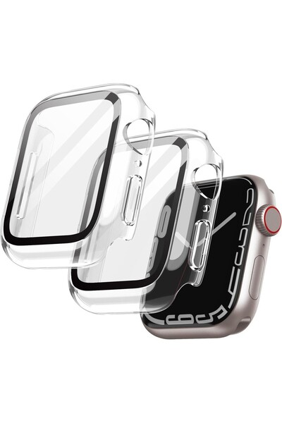 Generic Case With Screen Protector For Apple Watch , Protective Cover Tempered Glass Film High Sensitivity