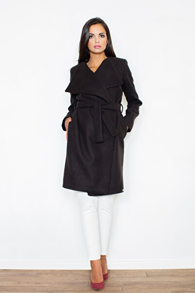 Figl Elegant women's coat with black belt M408 size S