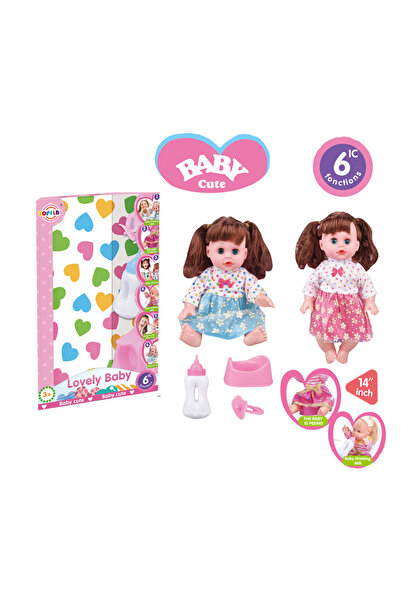 Toysea 14-Inch Lovely Baby Cute Doll Set with 6 Functions, Feeding Sounds and Potty Accessories for Kids 3+